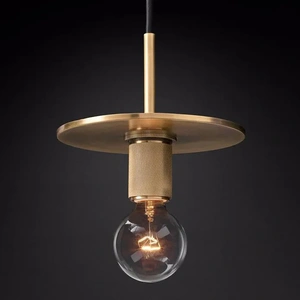 Изображение Подвесной Светильник Rh Utilitaire Disk Shade Pendant Brass By Imperiumloft