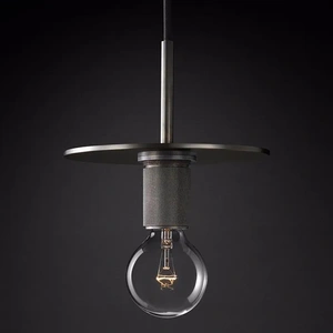 Изображение Подвесной Светильник Rh Utilitaire Disk Shade Pendant Black By Imperiumloft