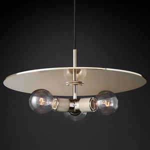 Изображение Люстра Rh Utilitaire Disk Triple Pendant Silver By Imperiumloft