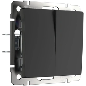 Изображение Выключатель двухклавишный проходной (черный матовый) W1122008