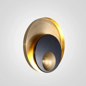 Изображение Бра Джаггер Black Wall Lamp Round Gold By Imperiumloft