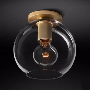 Изображение Потолочный Светильник Rh Utilitaire Globe Shade Flushmount Brass By Imperiumloft