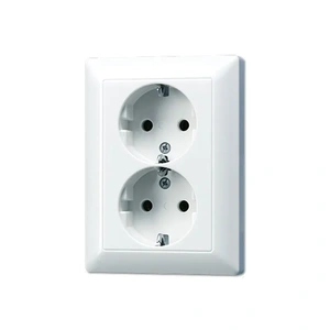Изображение Розетка двойная с заземлением литая Eco Profi Deco белая AS5020UWW Jung