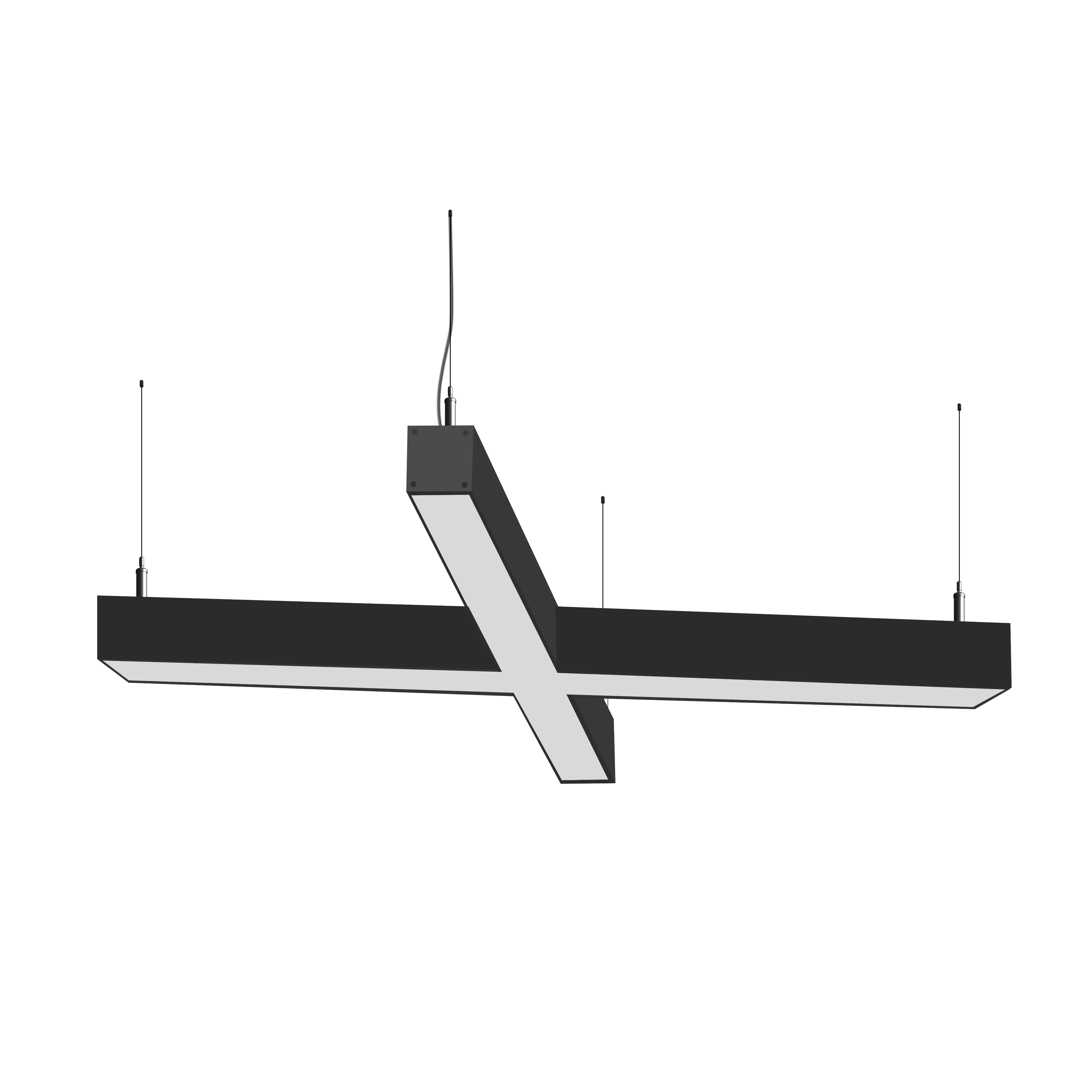 Cветодиодный фигурный светильник MS-CROSS X-образный 4х500mm 80W 3000/4000/6000K - Изображение