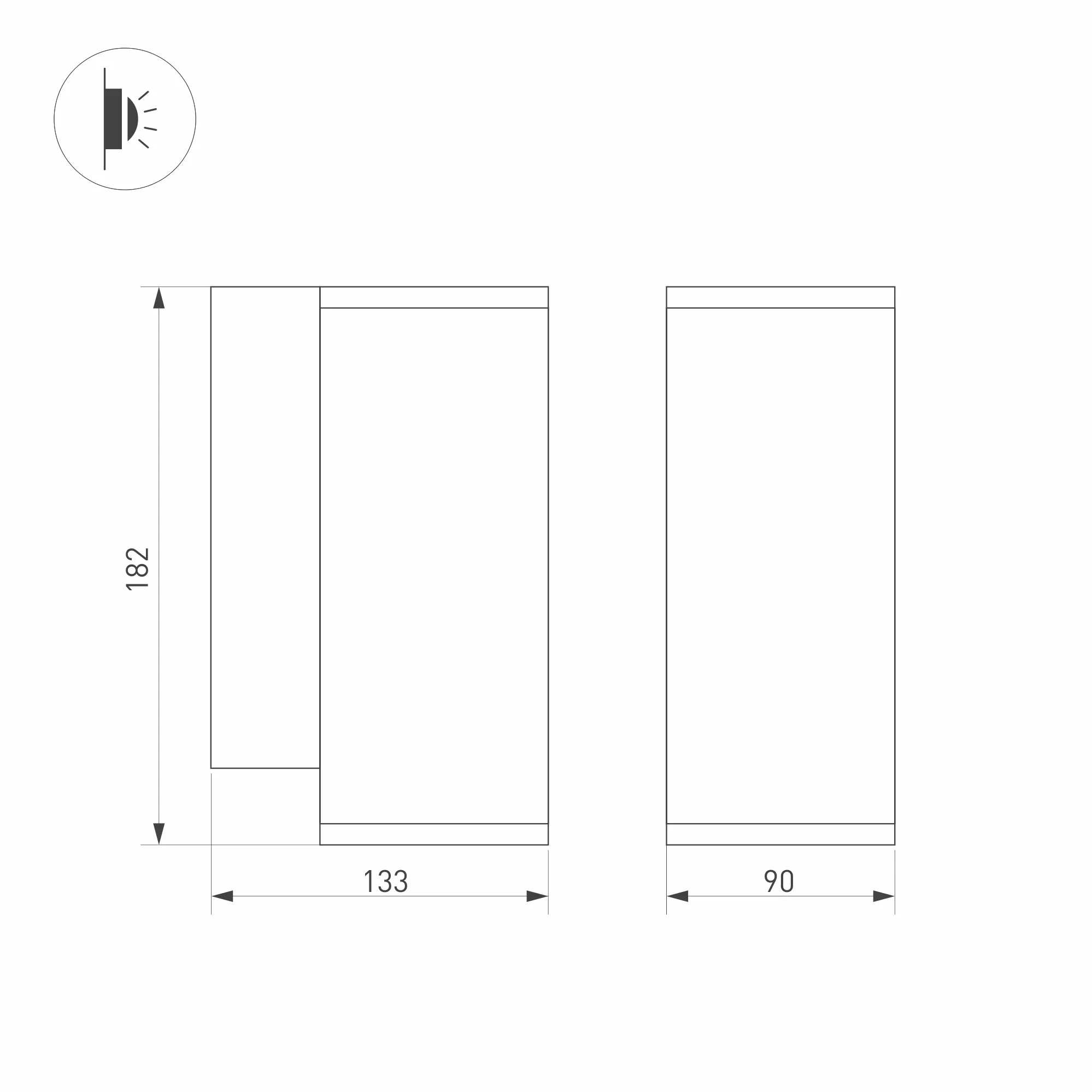 Светильник LGD-FORMA-WALL-R90-12W Day4000 (WH, 44 deg, 230V) (Arlight, IP54 Металл, 3 года) - Изображение