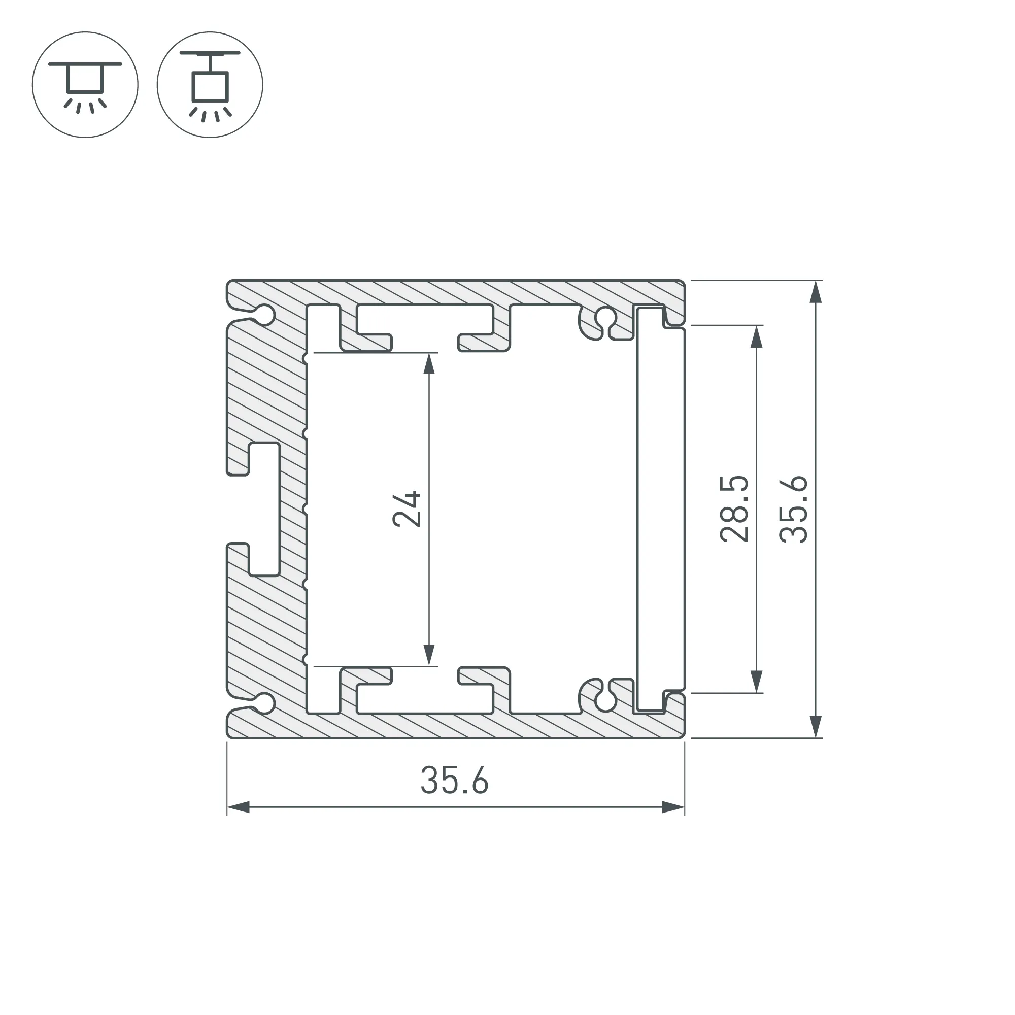 Профиль SL-ARC-3535-D1500-W90 BLACK (1180мм, дуга 1 из 4) (Arlight, Алюминий) - Изображение