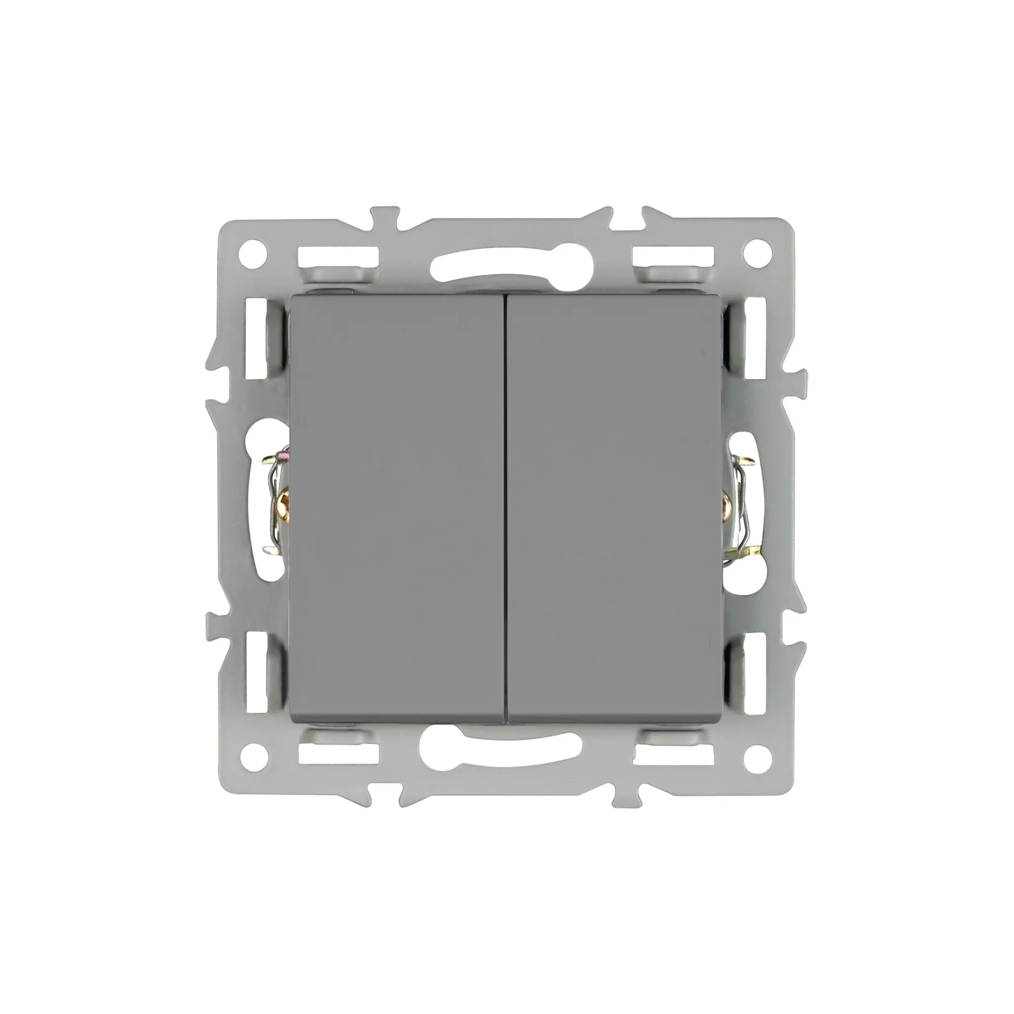 Механизм выключателя двухклавишный непроходной SWT-MK02-PL-GR (250V, 16A) (Arlight, -) - Изображение