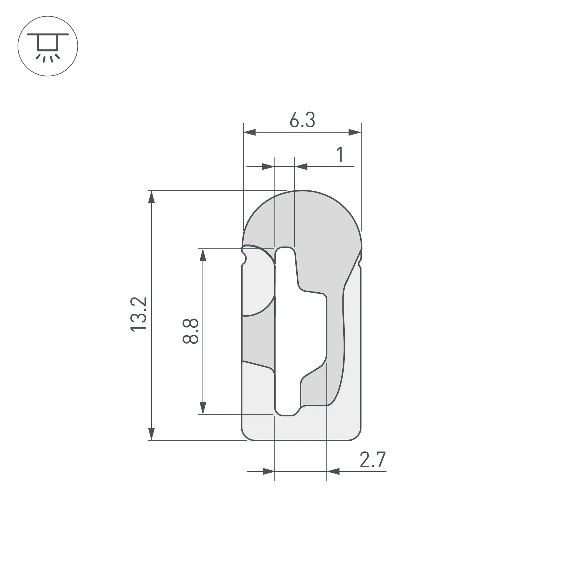 Силиконовый профиль WPH-FLEX-0613-SIDE-S8-20m WHITE (Arlight, Силикон) - Изображение