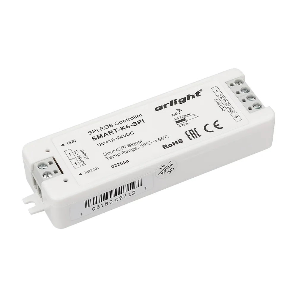 Контроллер SMART-K6-SPI (12-24V, 2.4G) (Arlight, IP20 Пластик, 5 лет) - Изображение