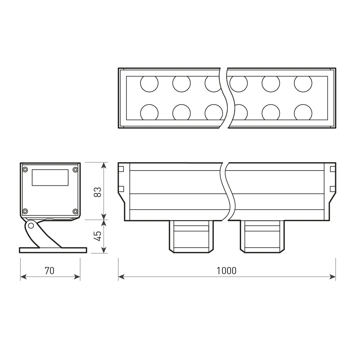 Светодиодный прожектор AR-LINE-1000XL-54W-230V White (Grey, 30 deg) (Arlight, Закрытый) - Изображение