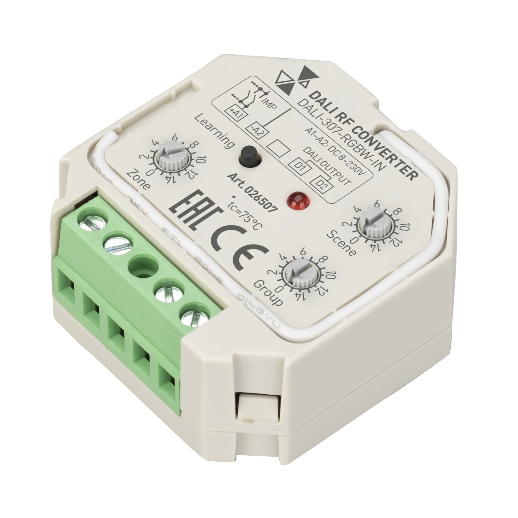 INTELLIGENT ARLIGHT Конвертер RF-сигнала DALI-307-RGBW-IN (DALI-BUS, RF, PUSH) (IARL, -) - Изображение