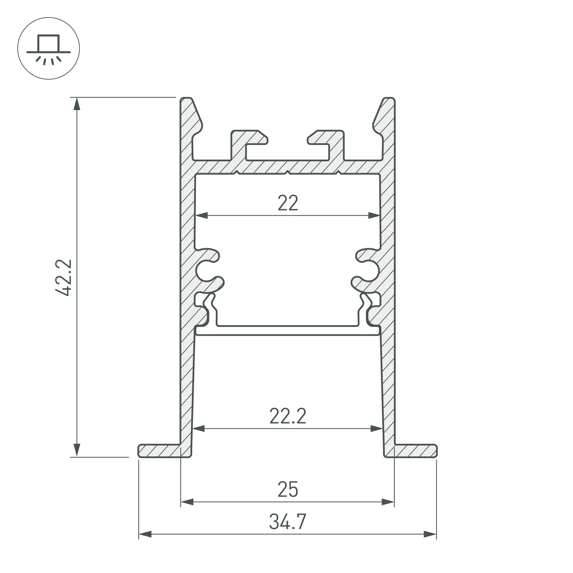 Профиль SL-COMFORT-3542-F-2000 ANOD (Arlight, Алюминий) - Изображение