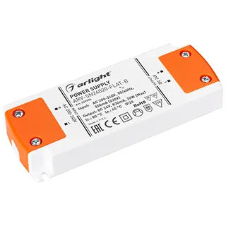 Блок питания ARV-SN24020-FLAT-B (24V, 0.83A, 20W) (Arlight, IP20 Пластик, 3 года) - Изображение