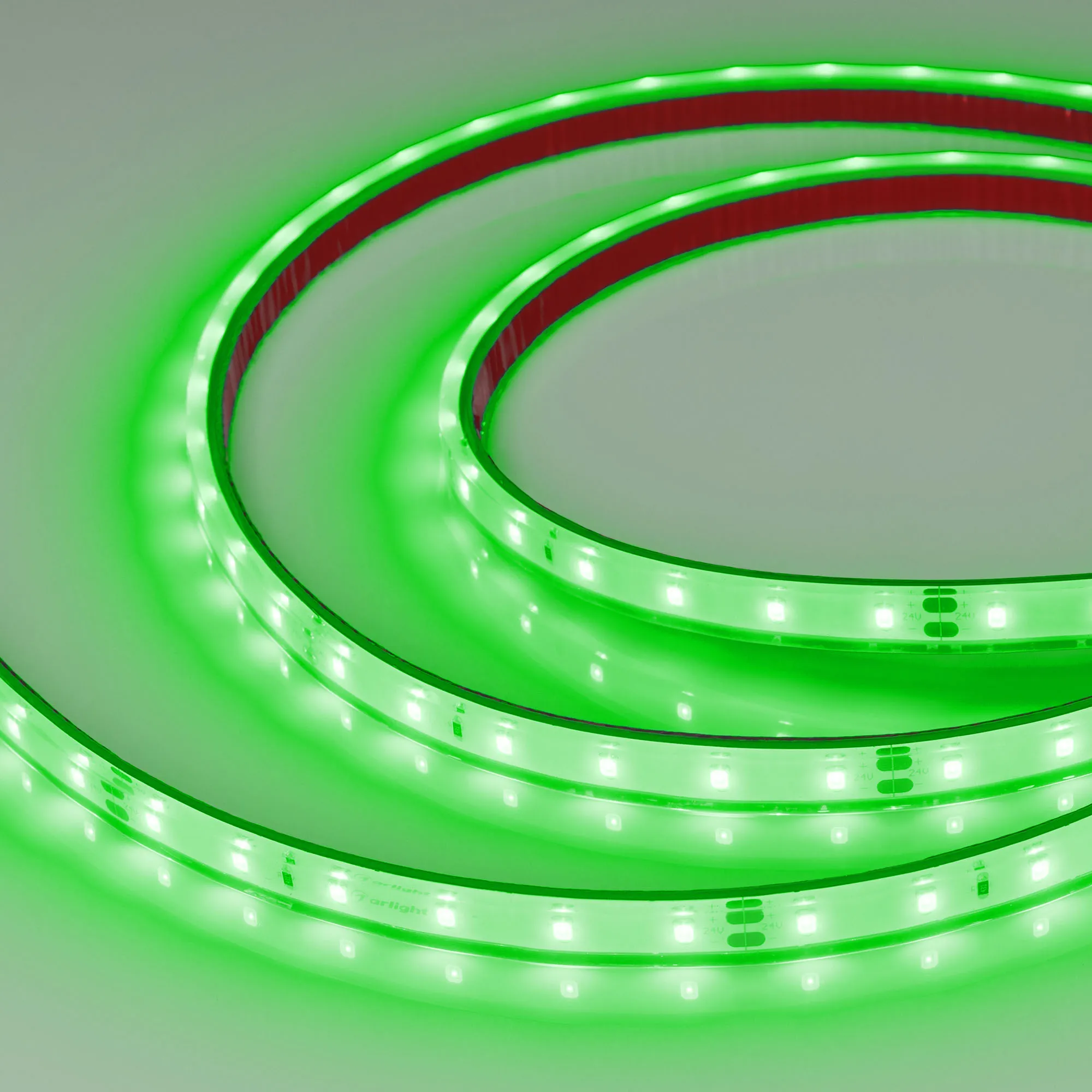 Лента светодиодная герметичная RTW-PFS-A60-11mm 24V Green (4.8 W/m, IP68, 2835, 5m) (Arlight, -) - Изображение