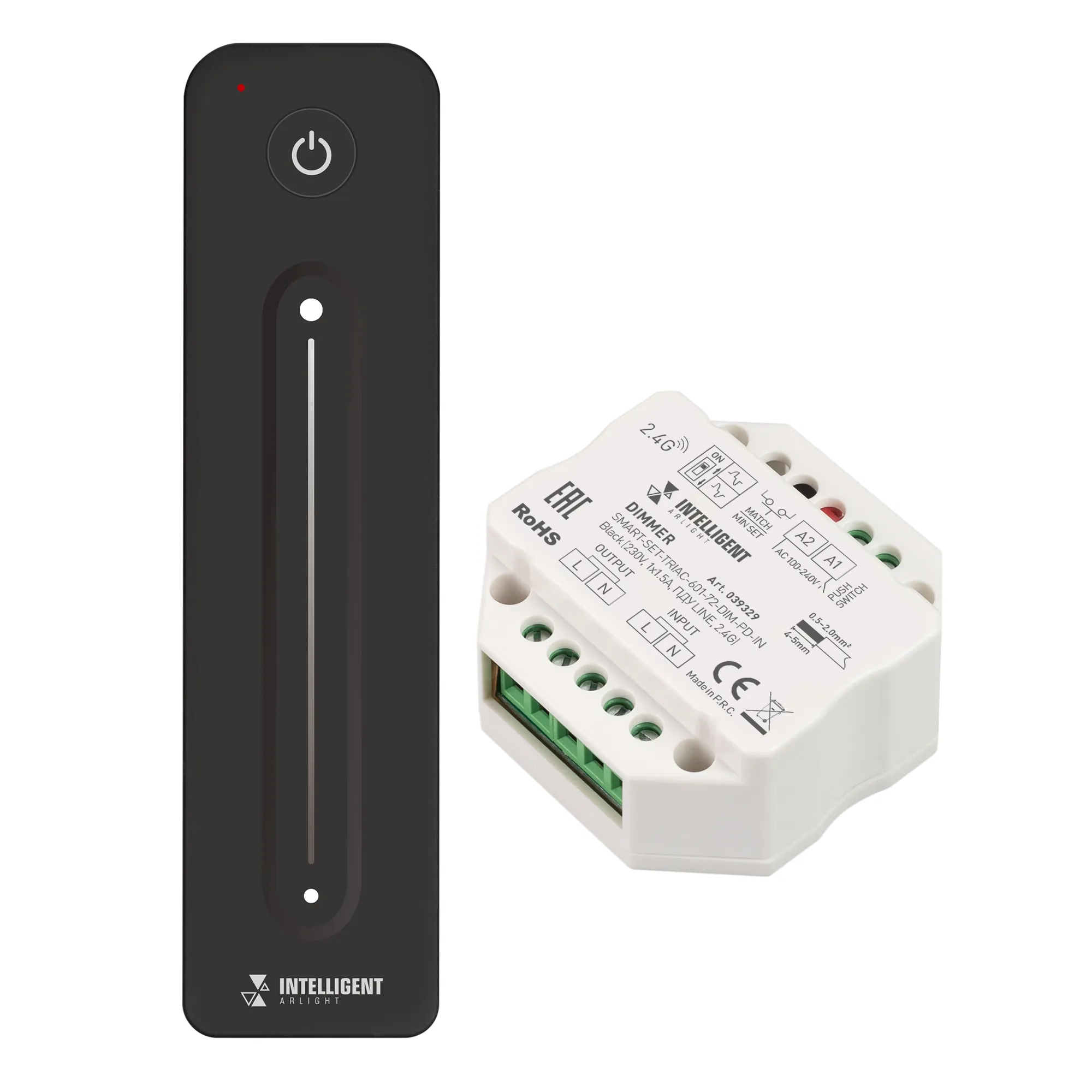 INTELLIGENT ARLIGHT Диммер SMART-SET-TRIAC-601-72-DIM-PD-IN Black (230V, 1x1.5A, ПДУ LINE, 2.4G) (IARL, IP20 Пластик, 5 лет) - Изображение