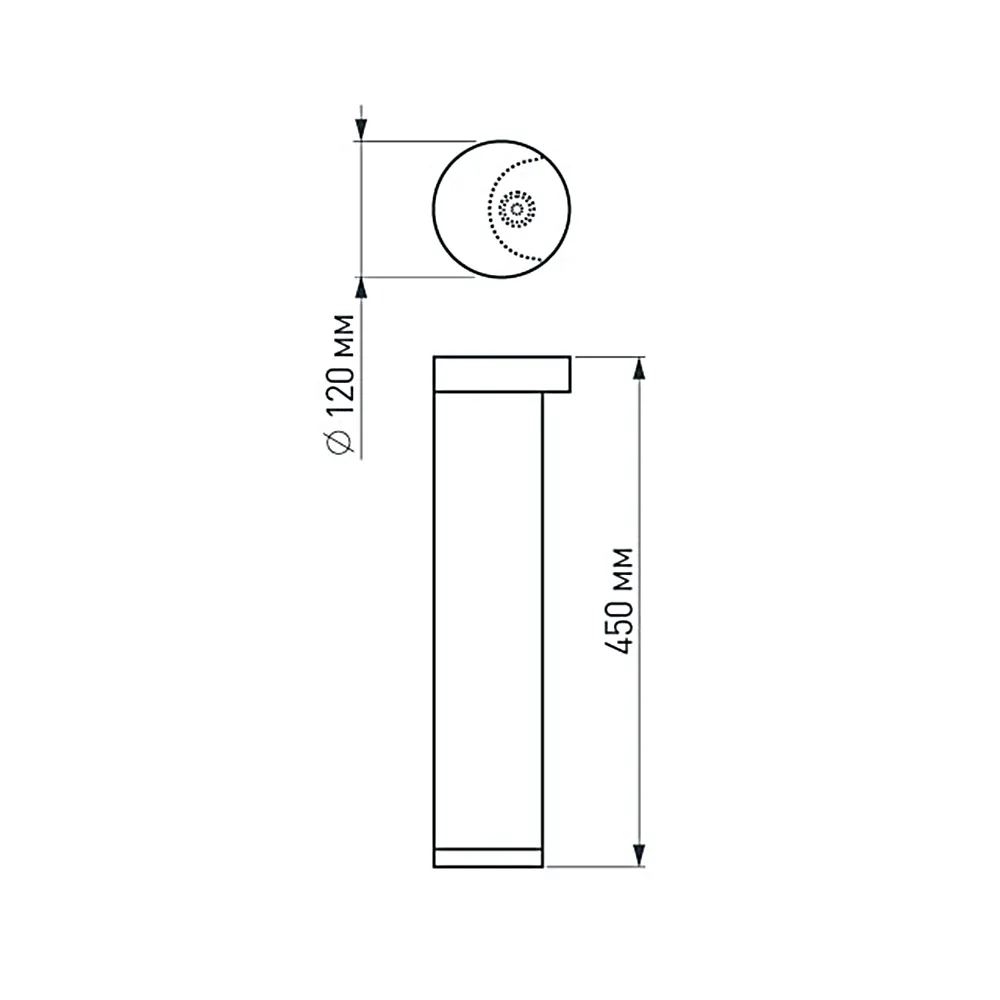 Светильник LGD-Path-Round120-H450B-12W Warm White (Arlight, IP54 Металл, 3 года) - Изображение