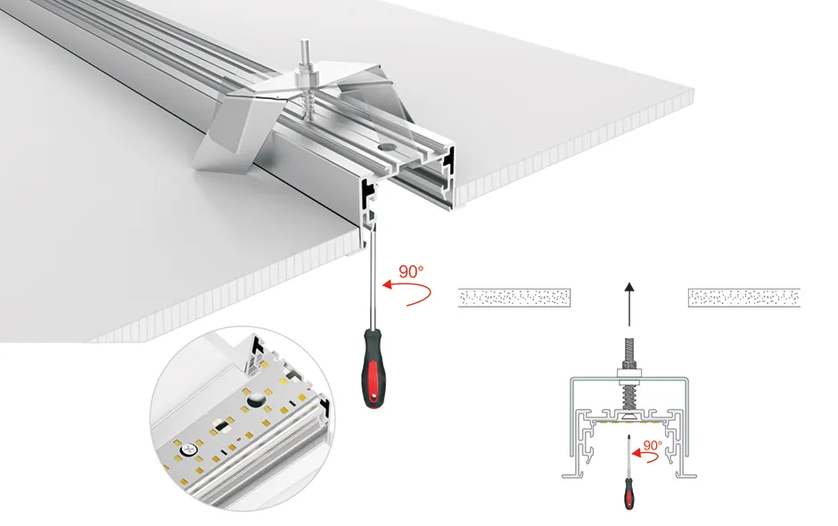 Профиль с экраном S2-LINIA69-F-2500 ANOD+OPAL (Arlight, Алюминий) - Изображение