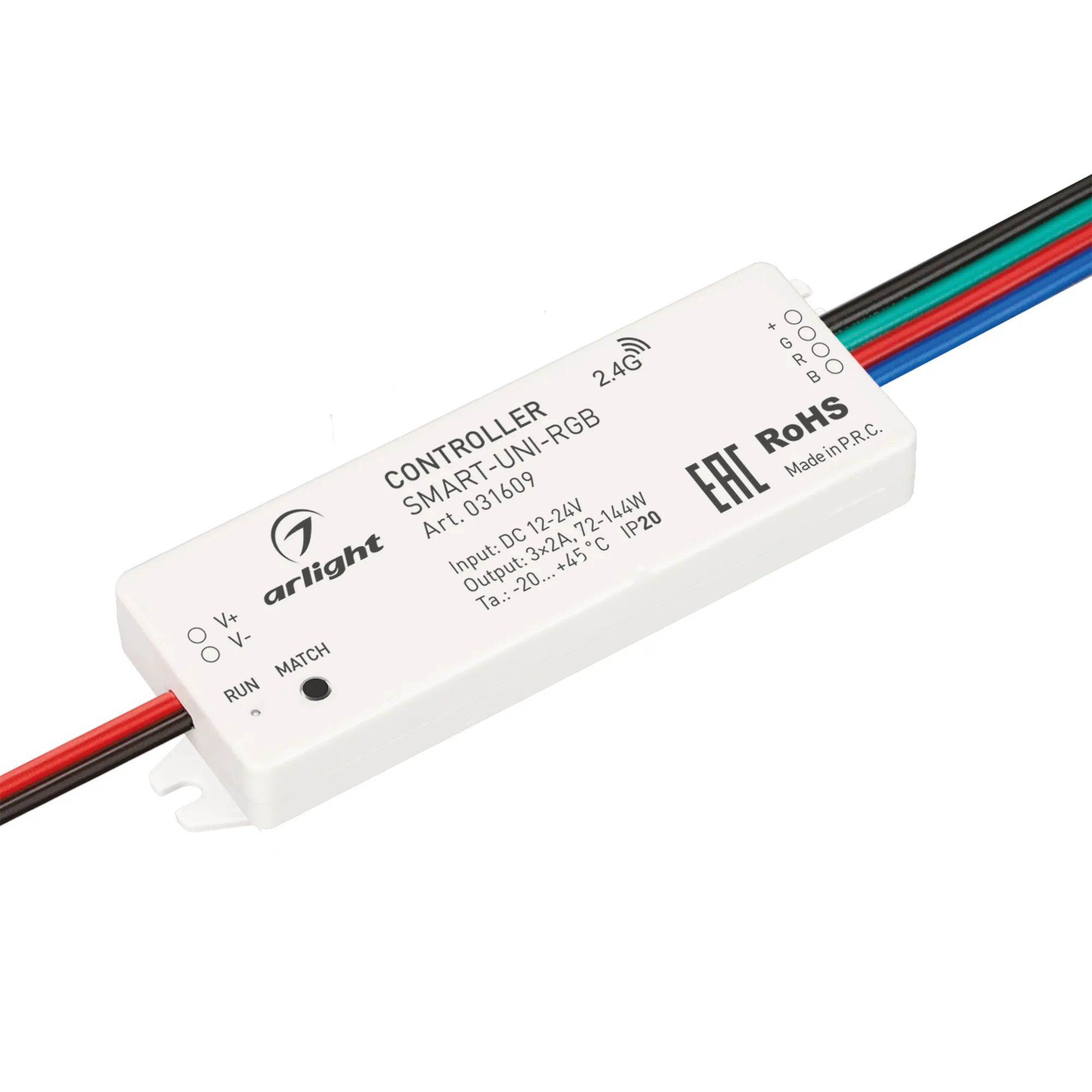 Контроллер SMART-UNI-RGB (12-24V, 3x2A, 2.4G) (Arlight, IP20 Пластик, 5 лет) - Изображение