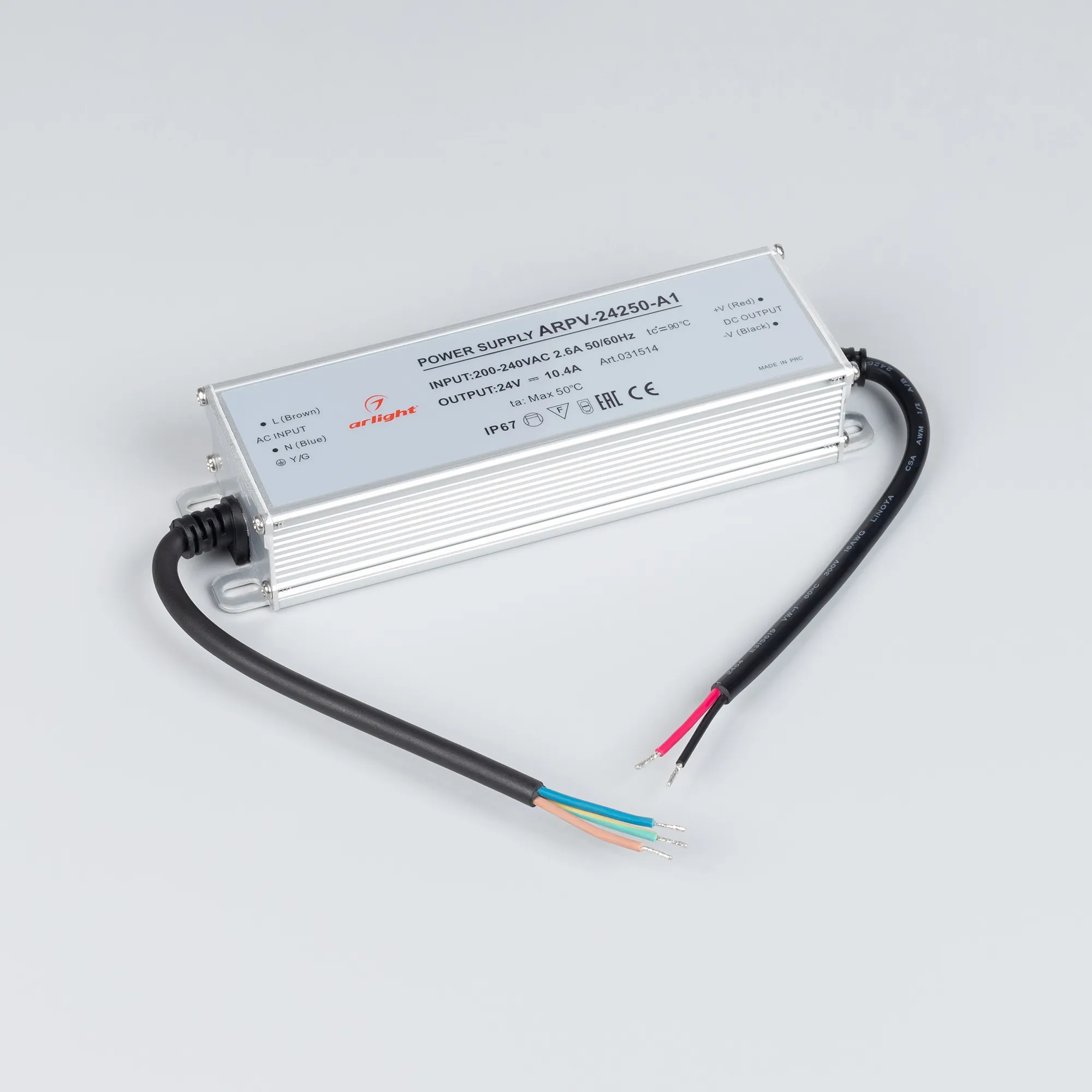 Блок питания ARPV-24250-A1 (24V, 10.4A, 250W) (Arlight, IP67 Металл, 3 года) - Изображение