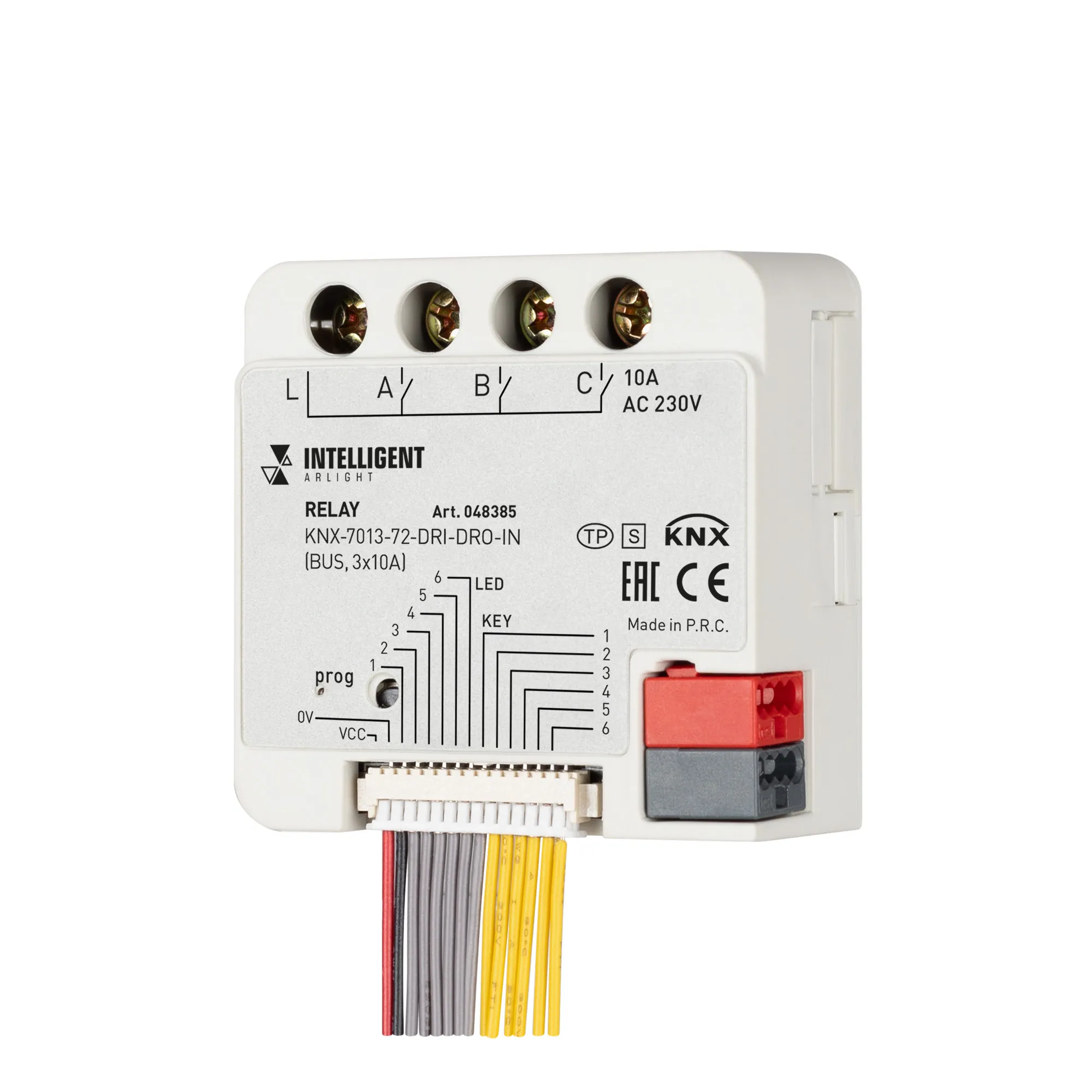 INTELLIGENT ARLIGHT Релейный модуль KNX-7013-72-DRI-DRO-IN (BUS, 3x10A) (IARL, IP20 Пластик, 2 года) - Изображение