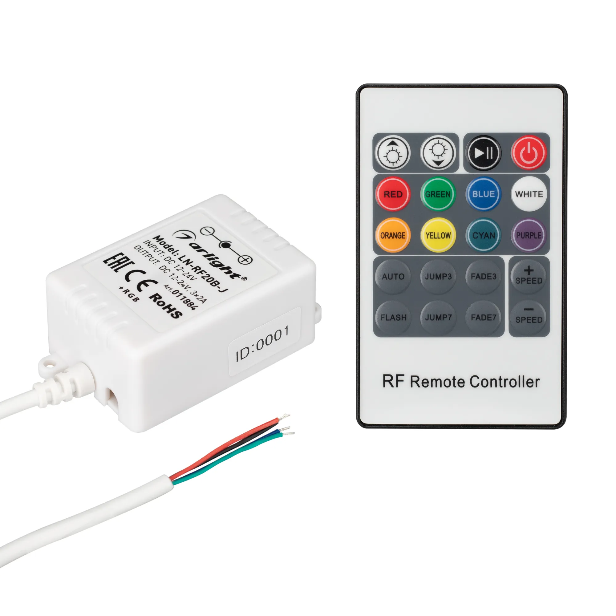 Контроллер LN-RF20B-J (12V, 72W, ПДУ 20кн) (Arlight, IP20 Пластик, 1 год) - Изображение