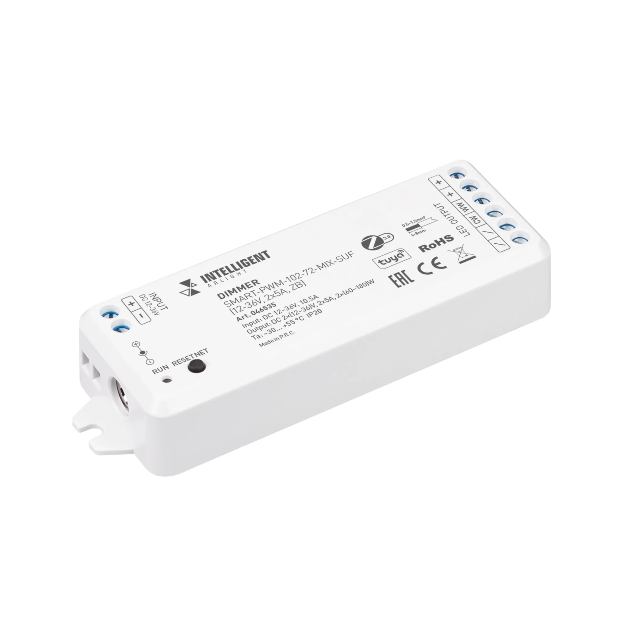 INTELLIGENT ARLIGHT Диммер SMART-PWM-102-72-MIX-SUF (12-36V, 2x5A, ZB) (IARL, Пластик) - Изображение