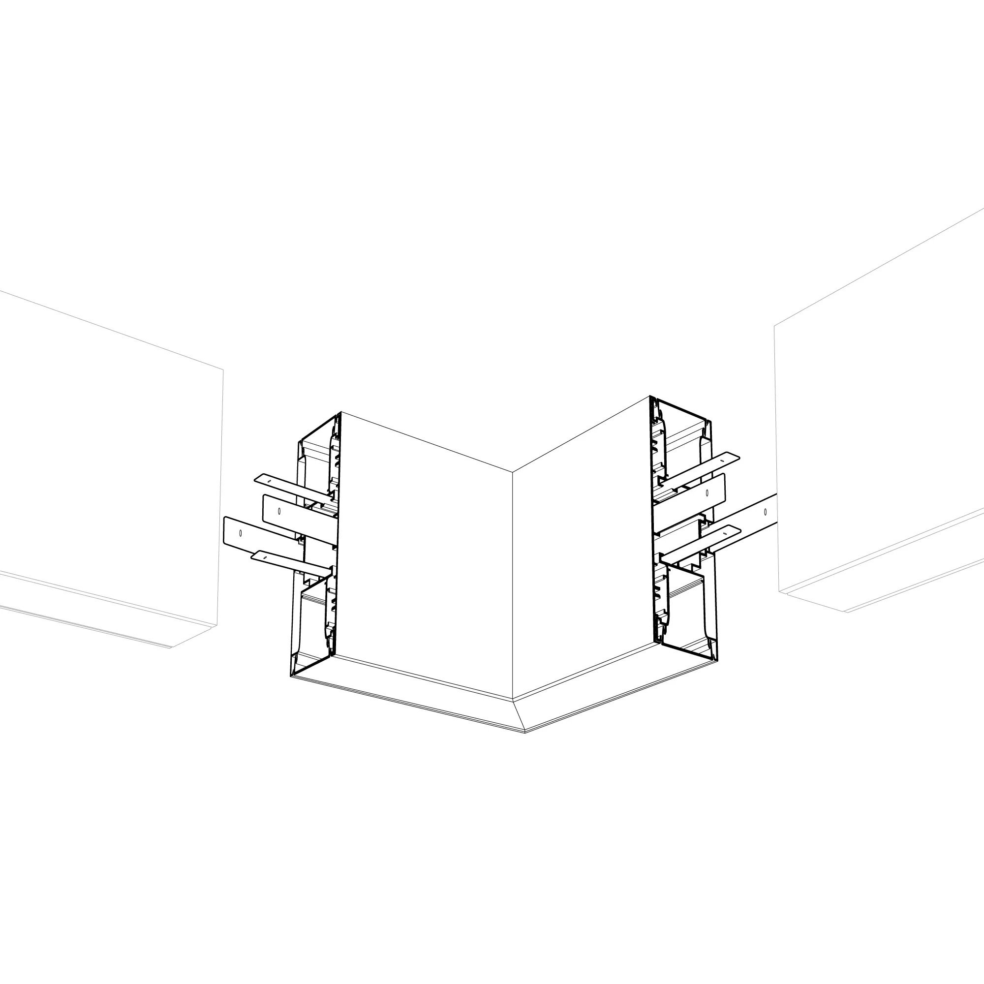 Угол S2-WALL-X2-H128-L90N внутренний (Arlight, Металл) - Изображение