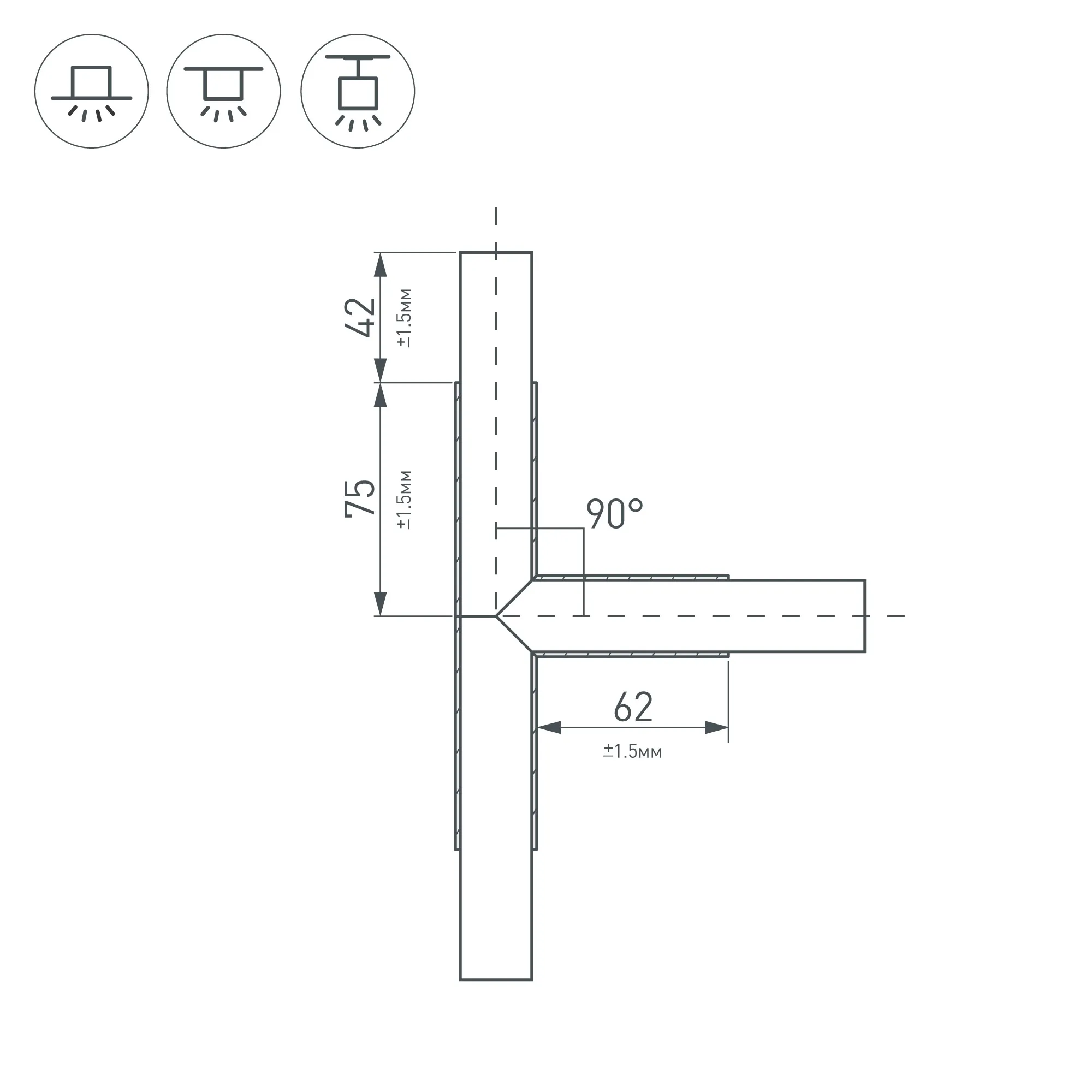 Тройник PLS-LOCK-H25-T90 (с экраном MAT-L) (Arlight, Металл) - Изображение