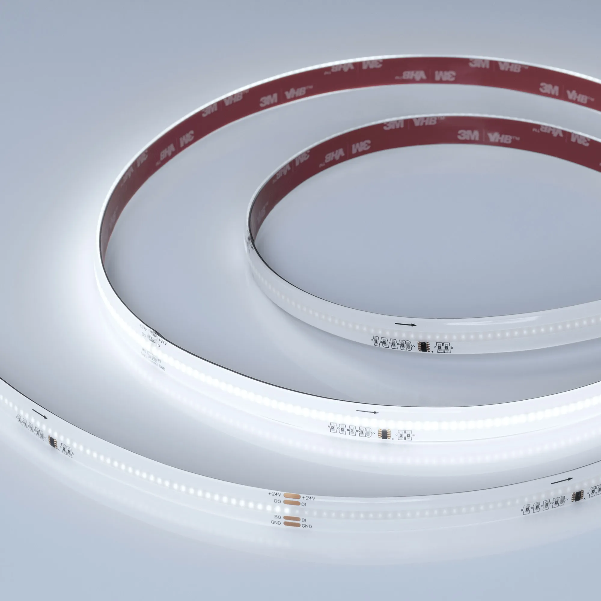 Лента светодиодная герметичная SPI-COB-SE-X378-12mm 24V White6000-PX63-BPT (7 W/m, IP65, 5m) (Arlight, бегущий огонь) - Изображение