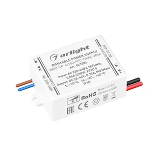 Блок питания ARPJ-SP-44180-PFC-TRIAC-MINI (8W, 22-44V, 180mA) (Arlight, IP65 Пластик, 5 лет) - Изображение