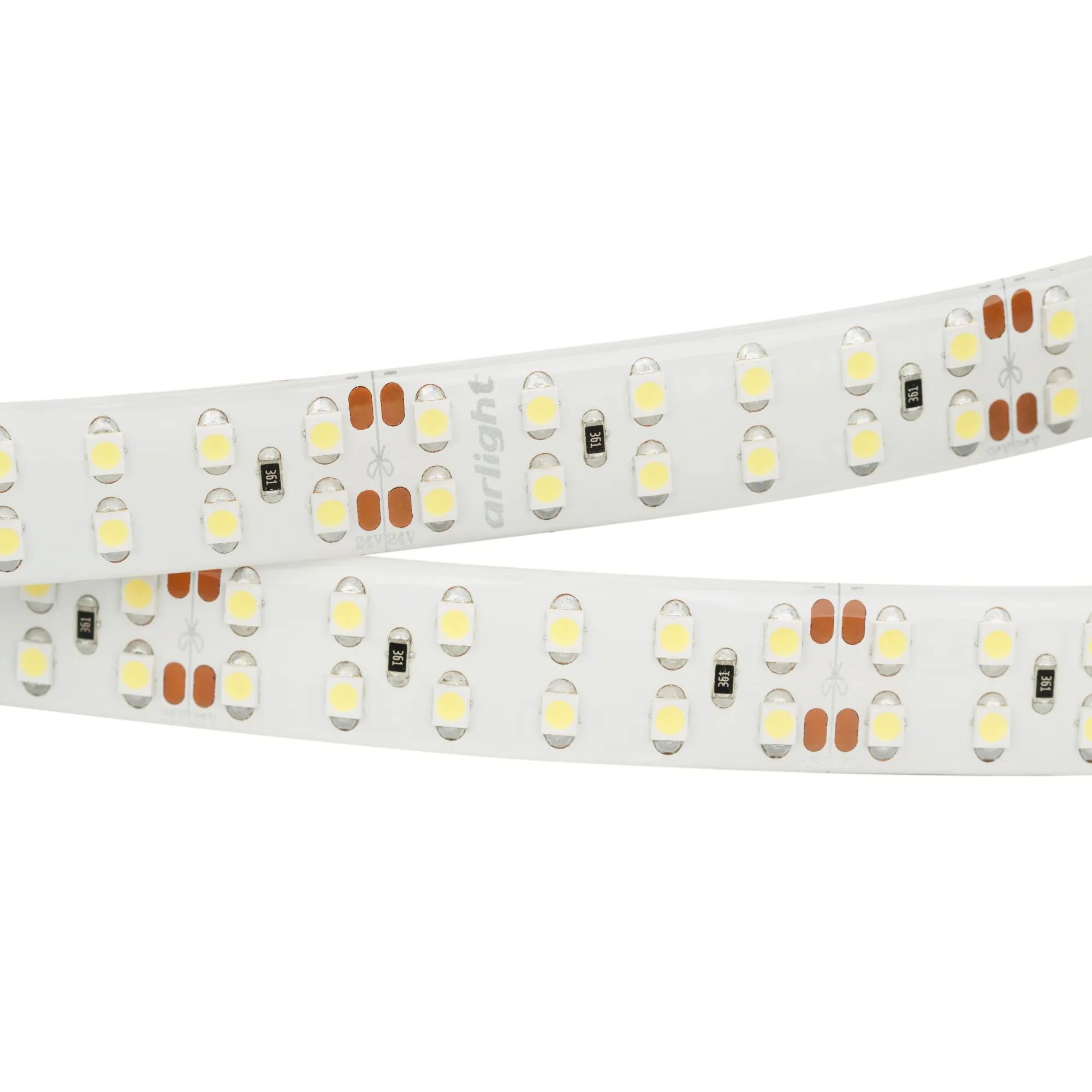 Лента светодиодная RTW 2-5000SE 24V White 2x2 (3528, 1200 LED, LUX) (Arlight, 19.2 Вт/м, IP65) - Изображение