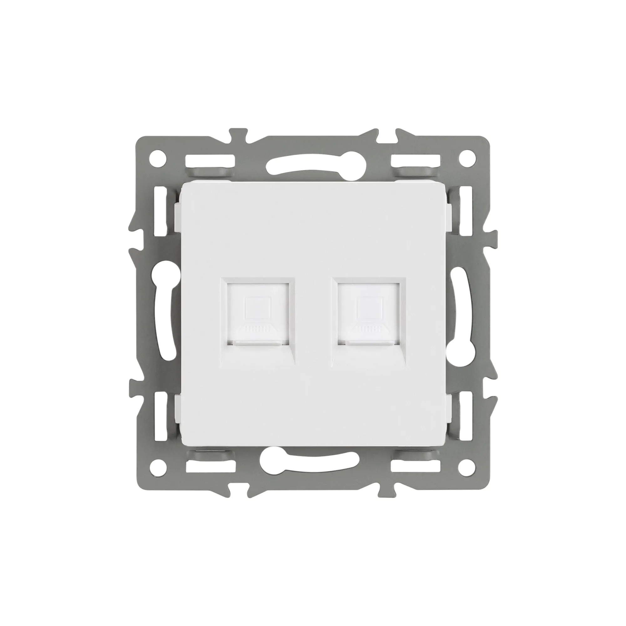 Механизм компьютерной розетки двойной SCT-MPC2-PL-WH (RJ-45, CAT6) (Arlight, -) - Изображение